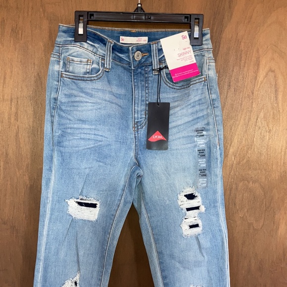 So Skinny jean High rise backed distressed jean with stretch & lycra size 1 / 25 - Picture 5 of 17